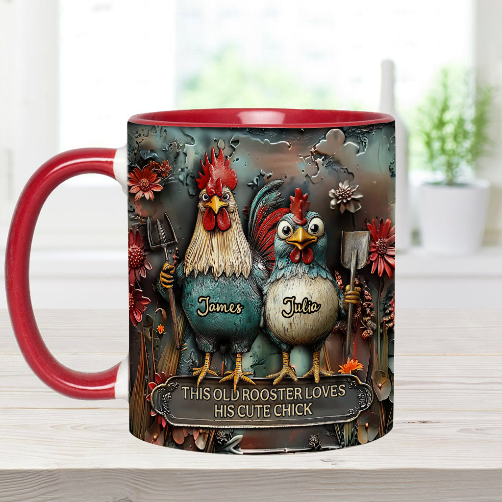 Personalized Chicken Accent Mug This Old Rooster Loves His Cute Chick Gifts For People Who Own Chickens - Image 8