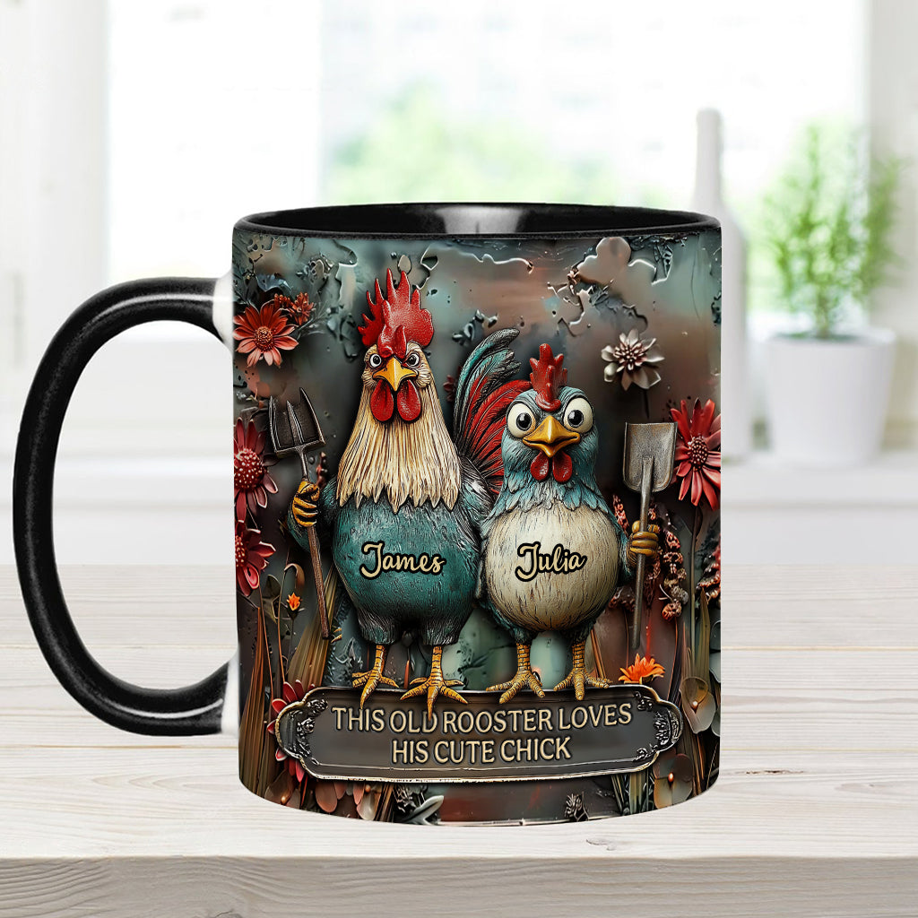 Personalized Chicken Accent Mug This Old Rooster Loves His Cute Chick Gifts For People Who Own Chickens - Image 7