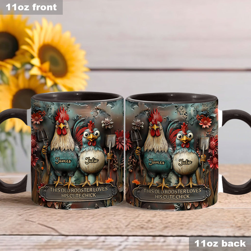 Personalized Chicken Accent Mug This Old Rooster Loves His Cute Chick Gifts For People Who Own Chickens - Image 11