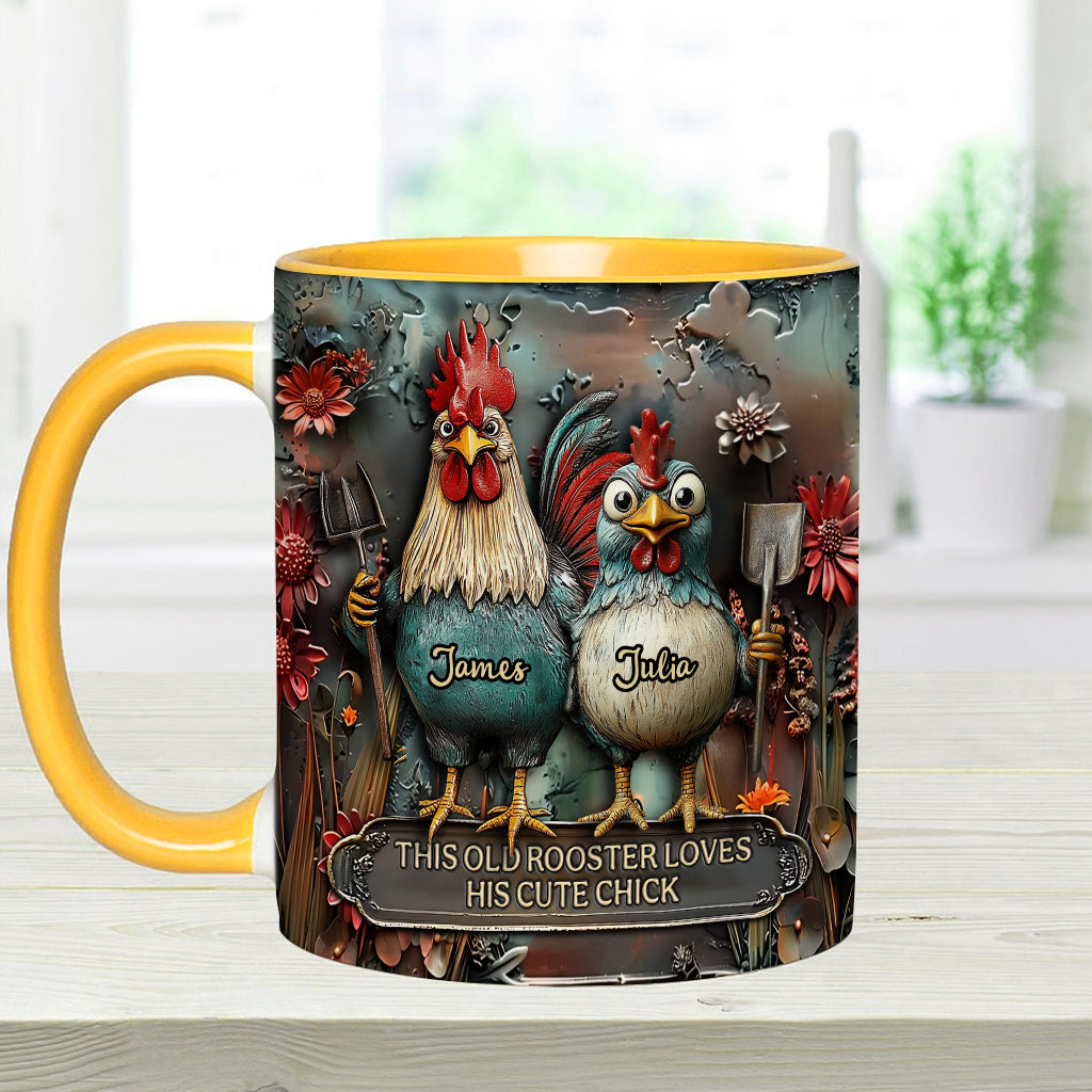 Personalized Chicken Accent Mug This Old Rooster Loves His Cute Chick Gifts For People Who Own Chickens - Image 6