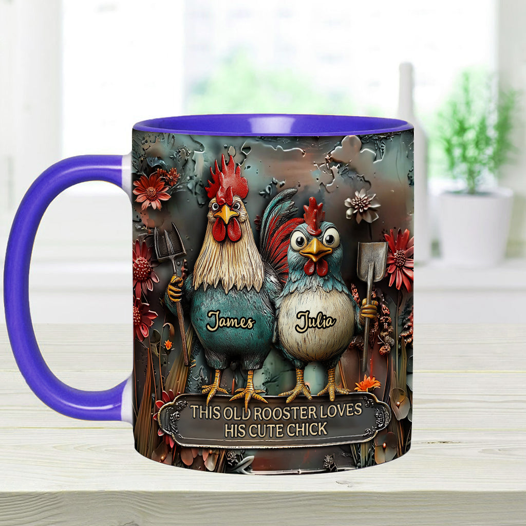 Personalized Chicken Accent Mug This Old Rooster Loves His Cute Chick Gifts For People Who Own Chickens - Image 5