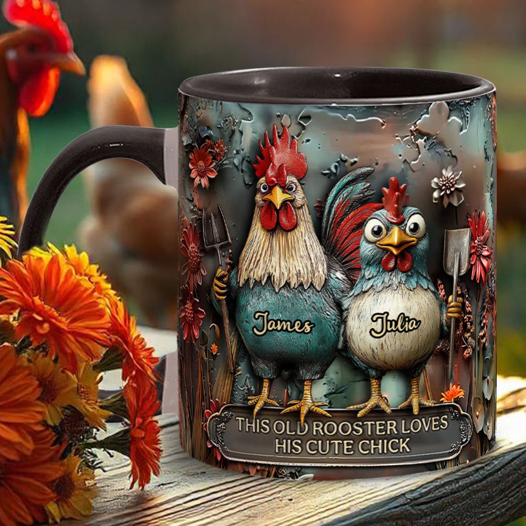 Personalized Chicken Accent Mug This Old Rooster Loves His Cute Chick Gifts For People Who Own Chickens