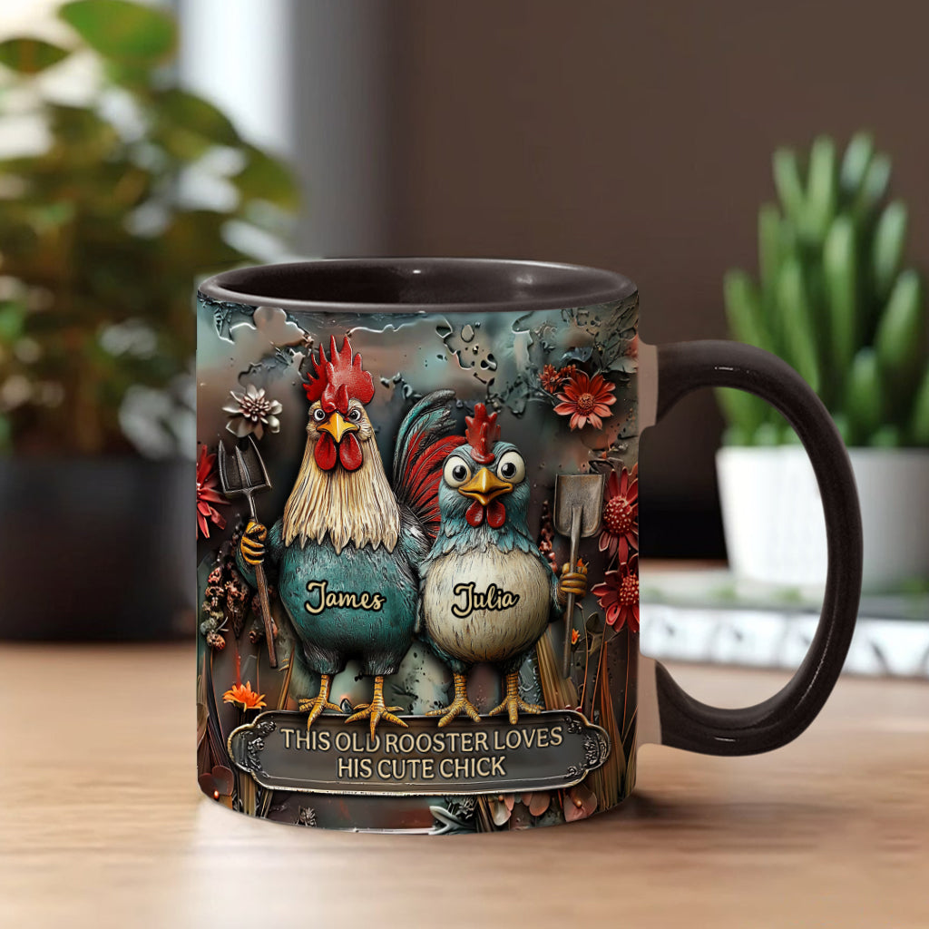 Personalized Chicken Accent Mug This Old Rooster Loves His Cute Chick Gifts For People Who Own Chickens - Image 13