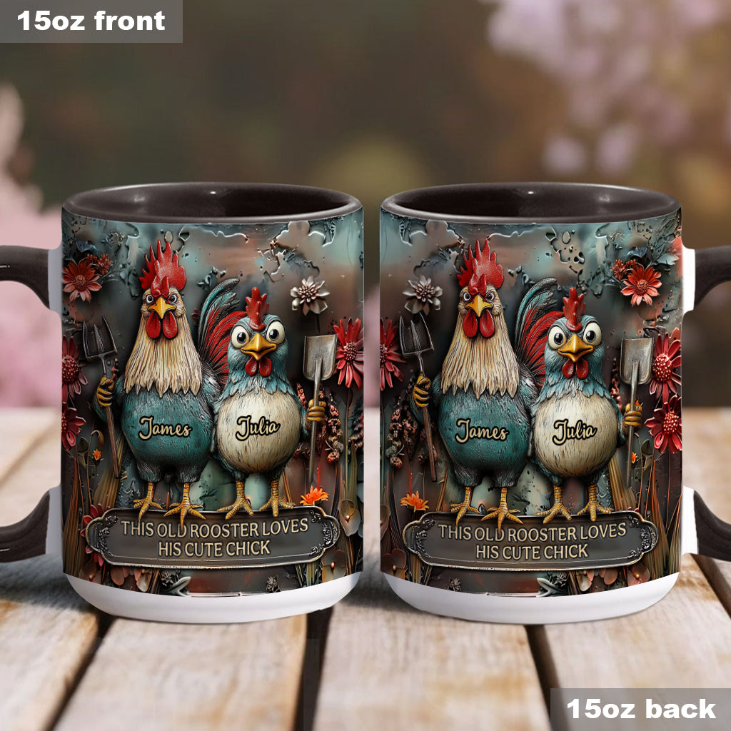 Personalized Chicken Accent Mug This Old Rooster Loves His Cute Chick Gifts For People Who Own Chickens - Image 14