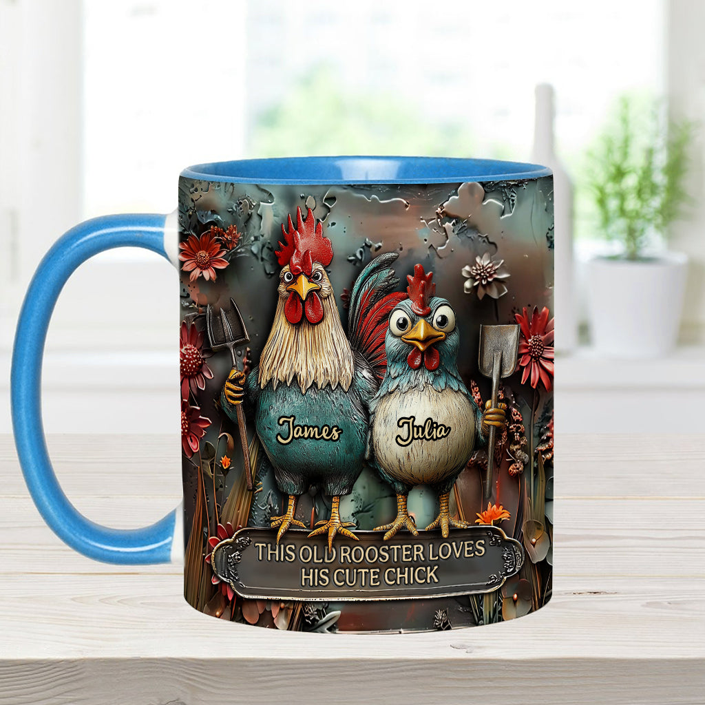Personalized Chicken Accent Mug This Old Rooster Loves His Cute Chick Gifts For People Who Own Chickens - Image 3