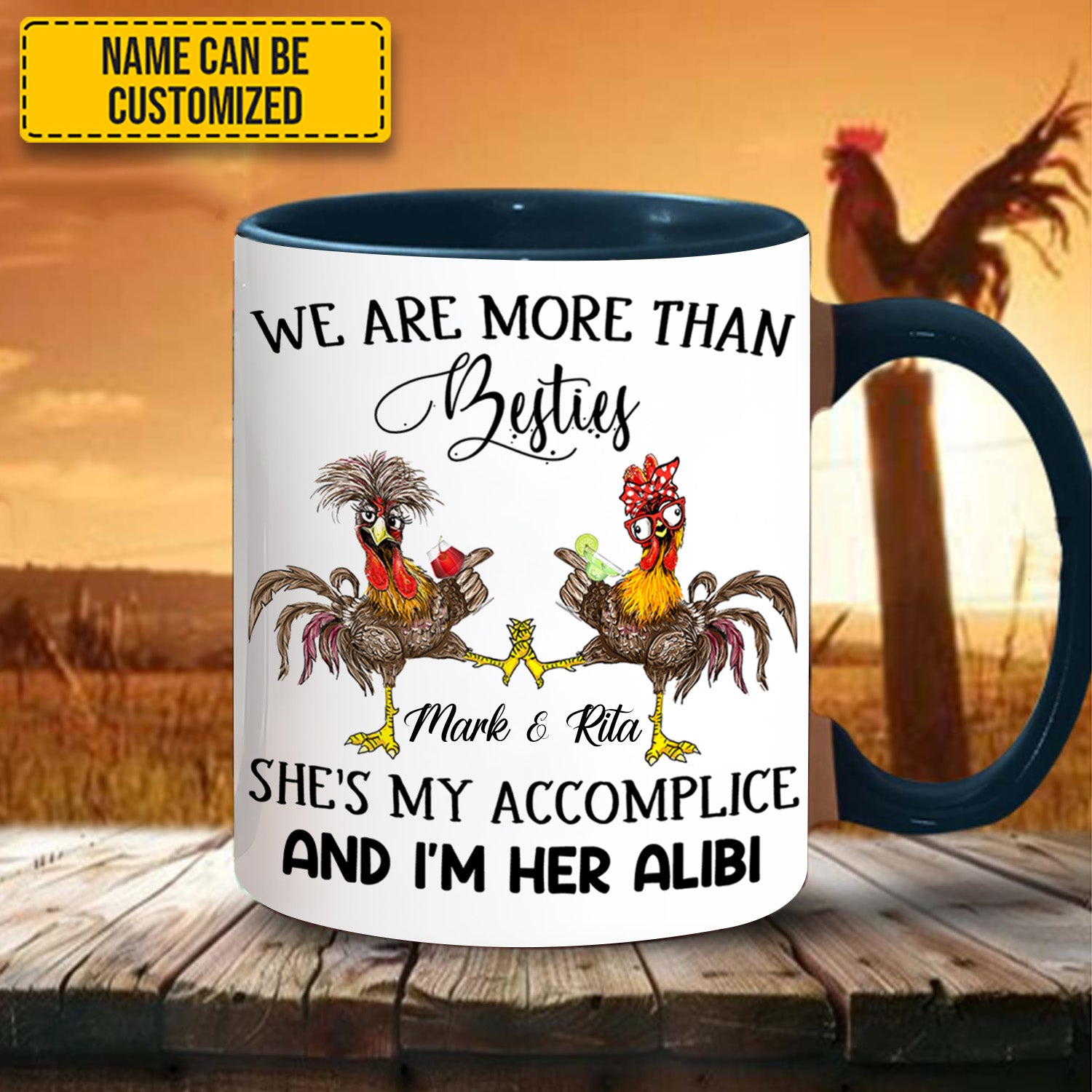 Personalized Chicken Accent Mug We Are More Than Bestie Gift Ideas For Chicken Lovers