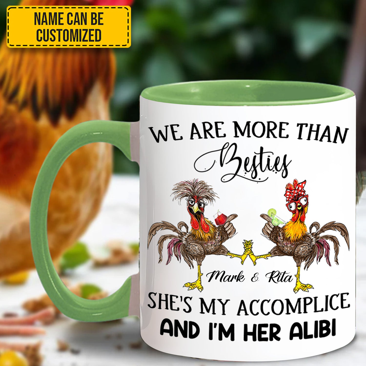 Personalized Chicken Accent Mug We Are More Than Bestie Gift Ideas For Chicken Lovers - Image 2
