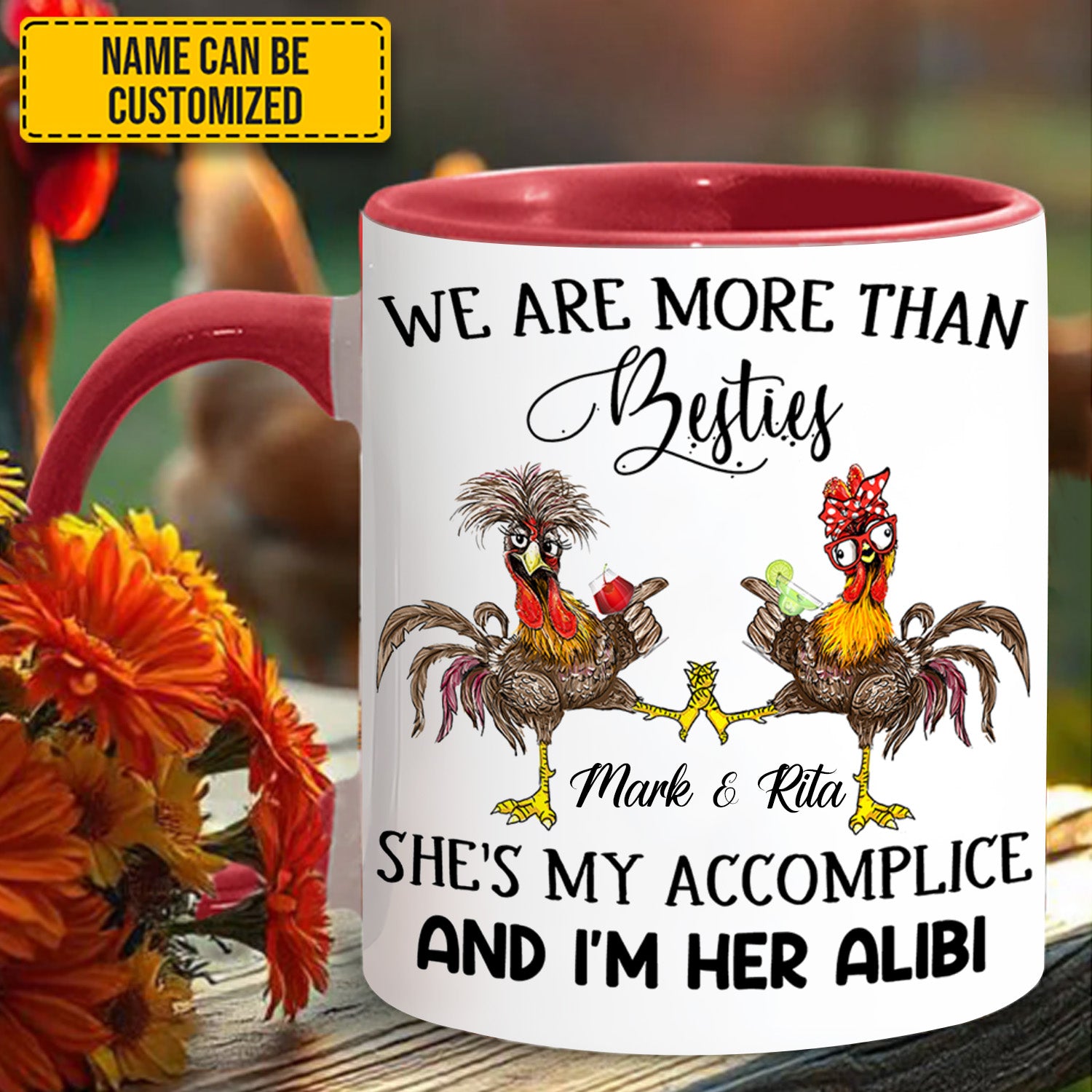Personalized Chicken Accent Mug We Are More Than Bestie Gift Ideas For Chicken Lovers - Image 4