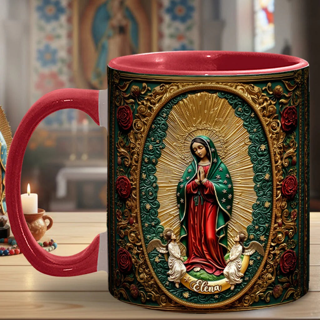 Personalized Christian Accent Mug Our Lady Of Guadalupe Gift For Stoner Fashionistas - Image 2
