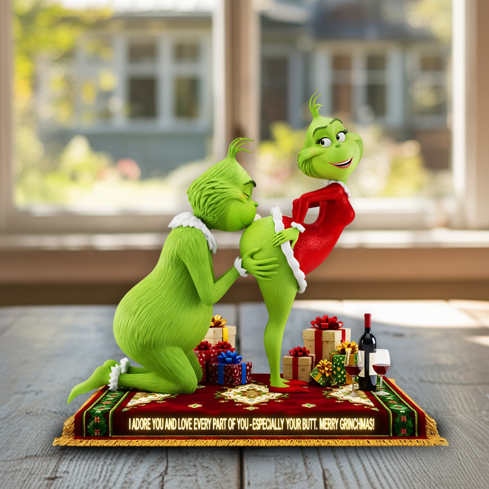 Personalized Christmas Acrylic Plaque Monster Green Love Gift Ideas For Couples - Image 3