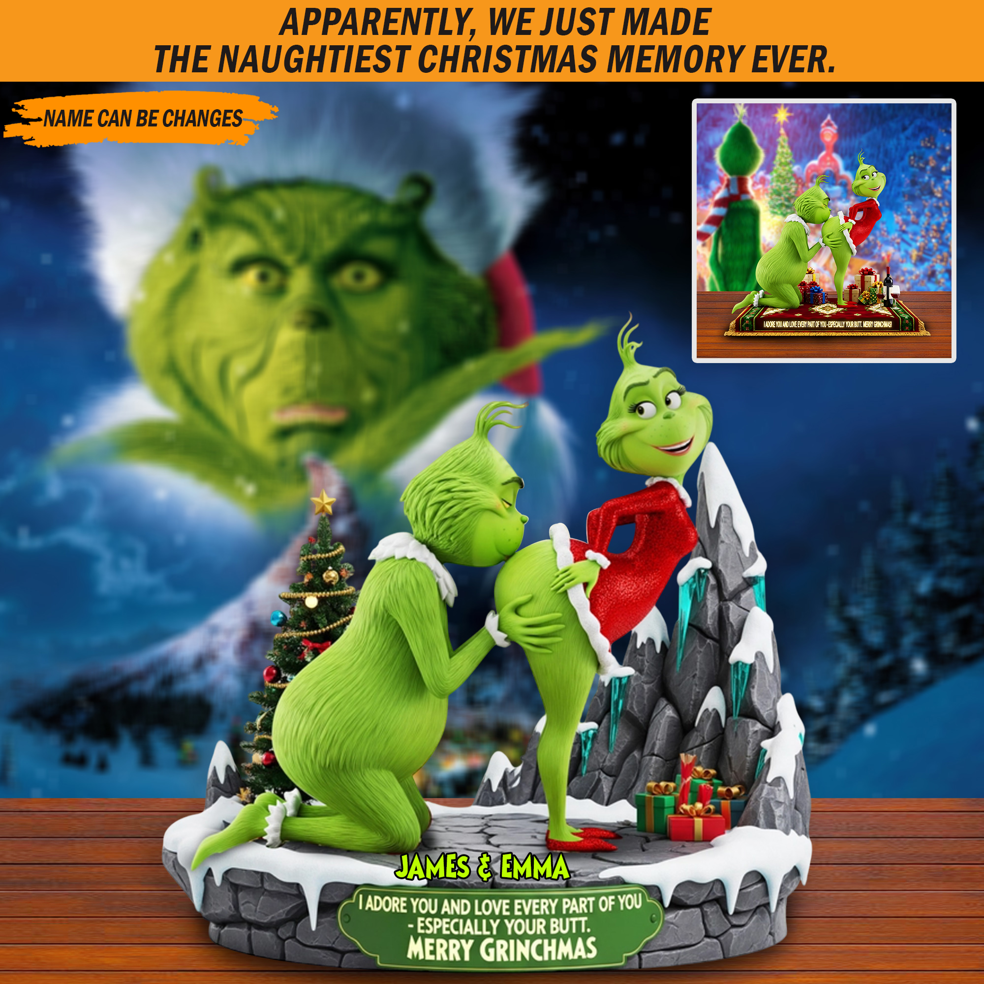 Personalized Christmas Acrylic Plaque Monster Green Love Gift Ideas For Couples