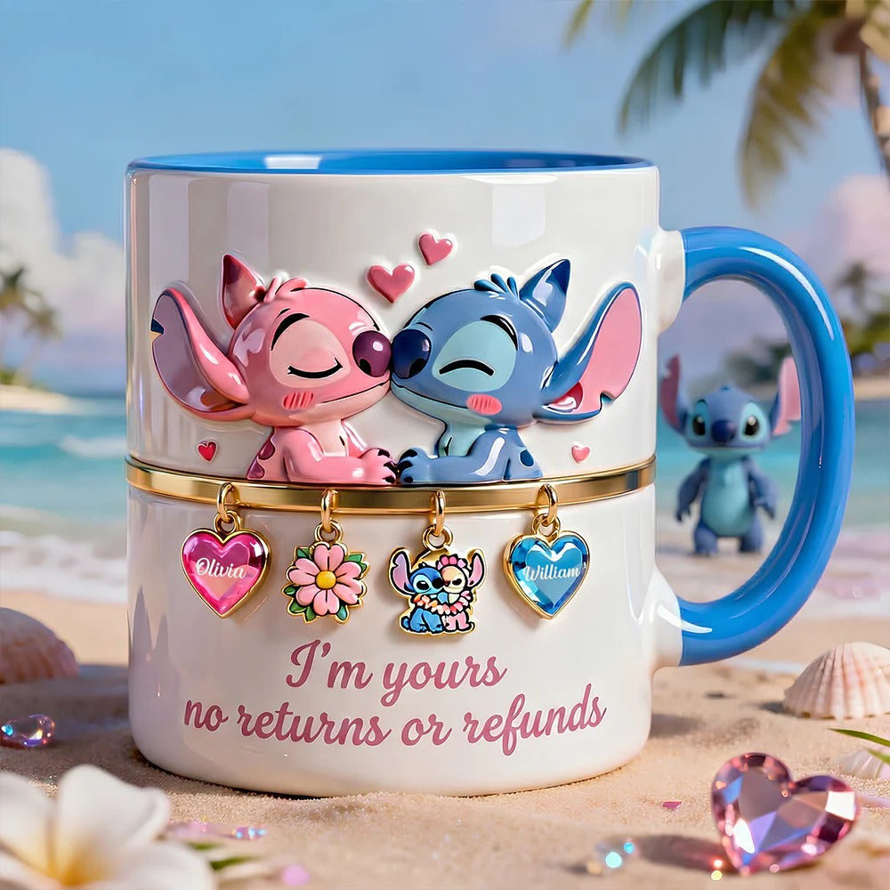 Personalized Couple Accent Mug Cute Couple Love Gift For Girlfiend - Image 2