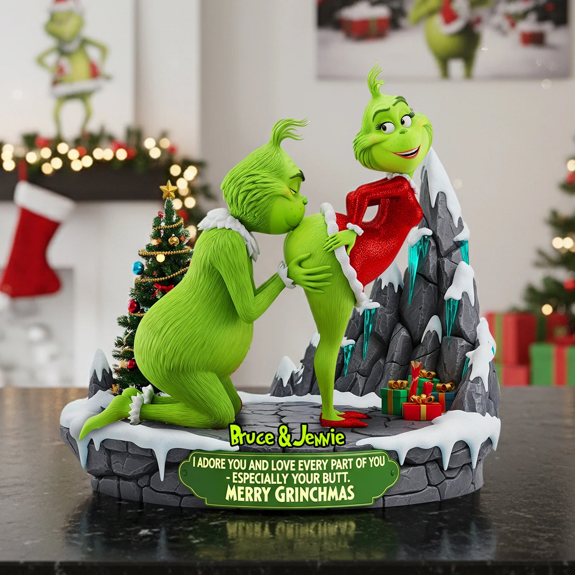 Personalized Couple Acrylic Plaque Funny Green Monsters Best Gifts For Couples