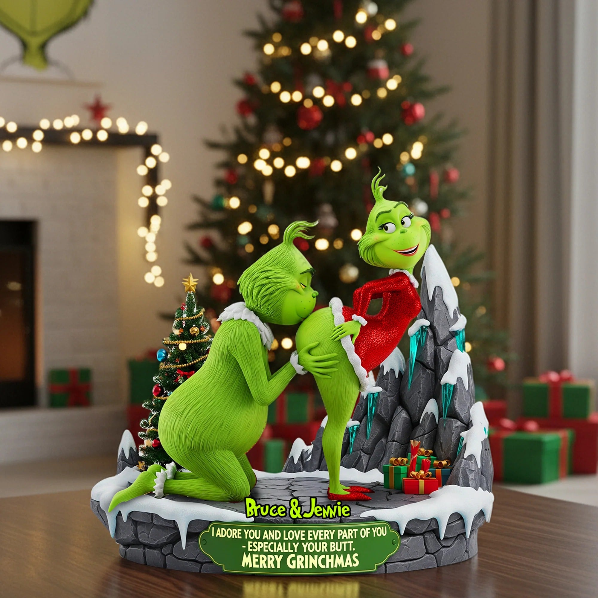 Personalized Couple Acrylic Plaque Funny Green Monsters Best Gifts For Couples - Image 2