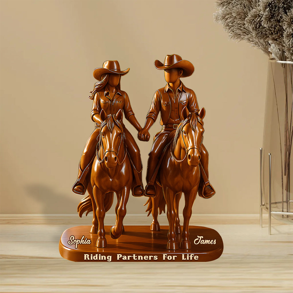 Personalized Couple Custom Shaped Acrylic Plaque Riding Partners For Life Wedding Presents For Couples - Image 3