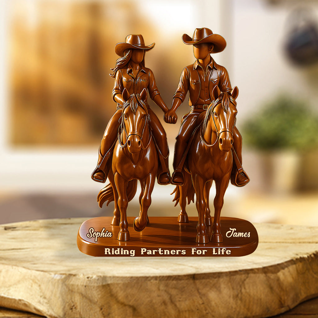 Personalized Couple Custom Shaped Acrylic Plaque Riding Partners For Life Wedding Presents For Couples - Image 2