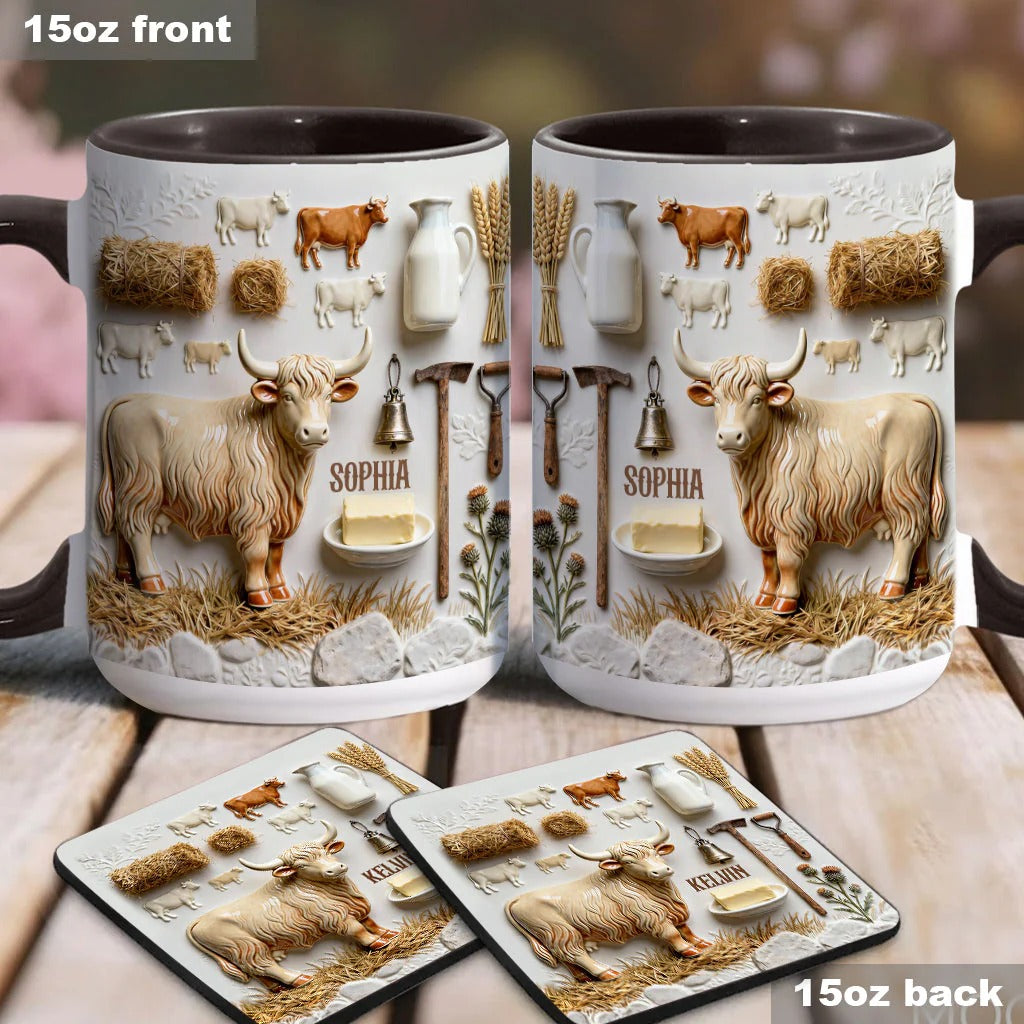 Personalized Cow Accent Mug Highland Cows Highland Cow Gift Ideas - Image 5