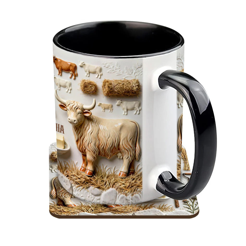 Personalized Cow Accent Mug Highland Cows Highland Cow Gift Ideas - Image 6