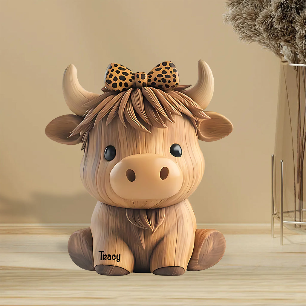 Personalized Cow Custom Shaped Acrylic Plaque Cute Baby Highland Cow Mother's Day Gifts - Image 3