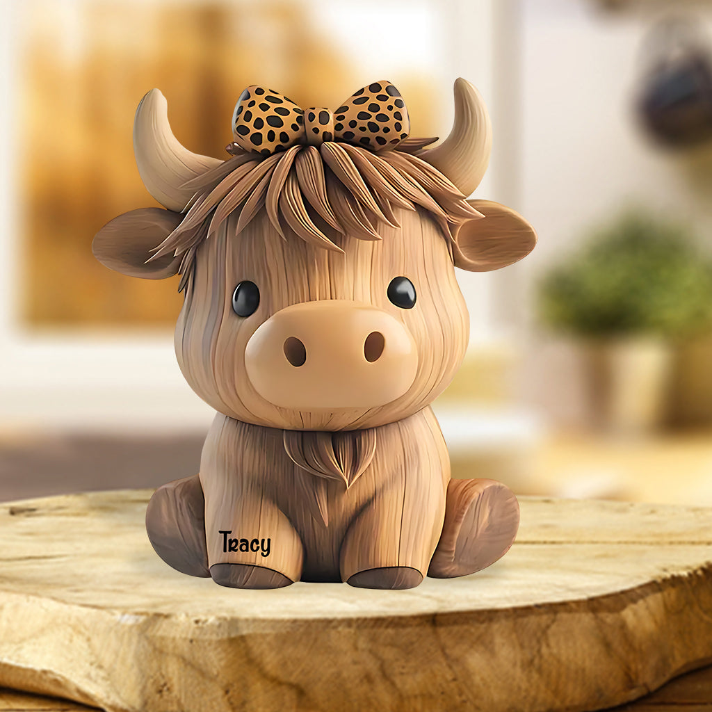 Personalized Cow Custom Shaped Acrylic Plaque Cute Baby Highland Cow Mother's Day Gifts - Image 2
