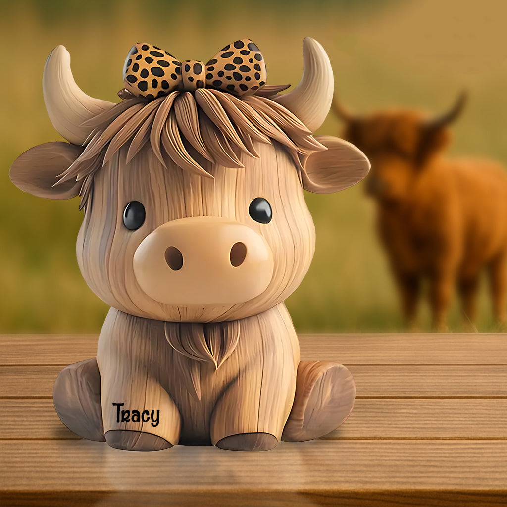 Personalized Cow Custom Shaped Acrylic Plaque Cute Baby Highland Cow Mother's Day Gifts