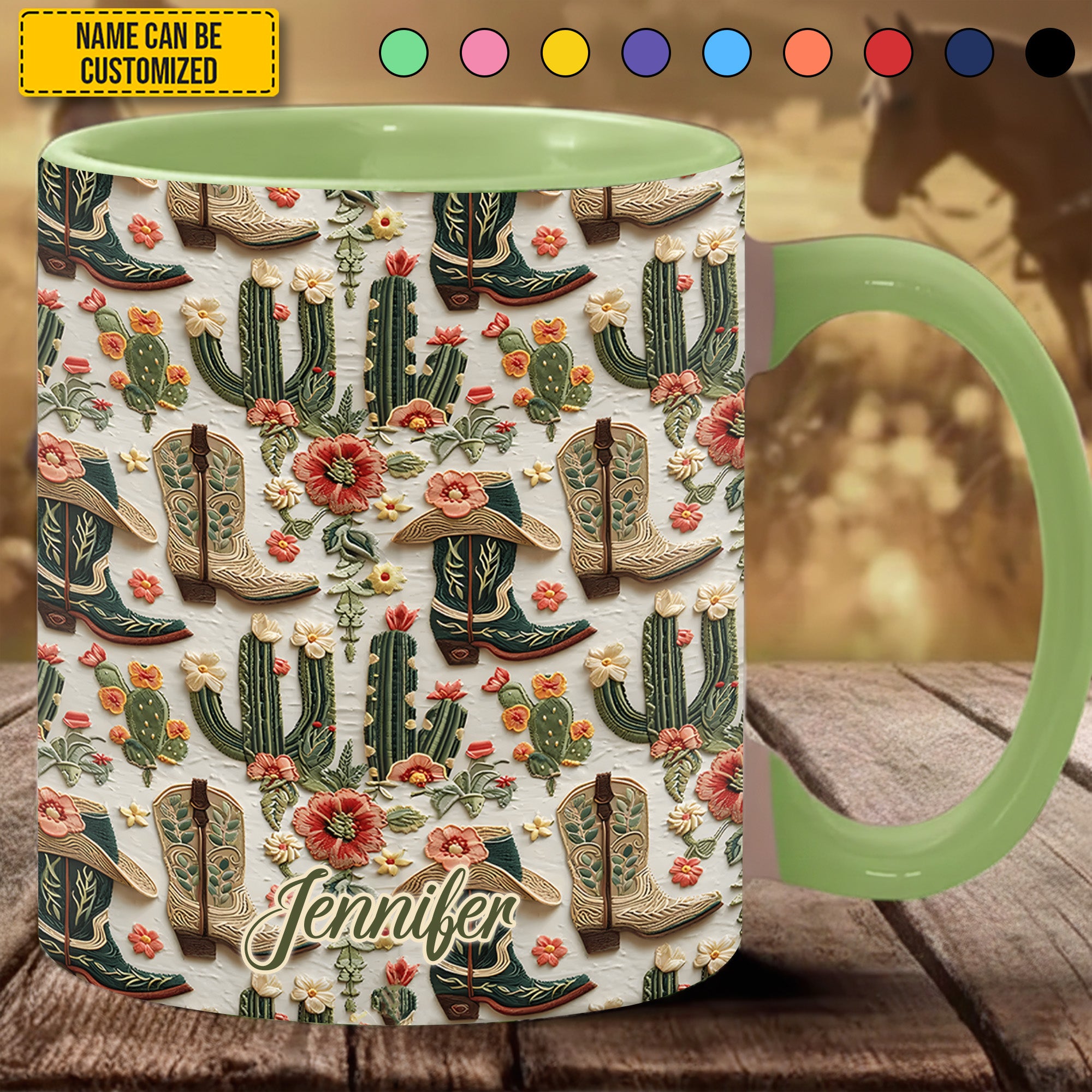Personalized Cowgirl Accent Mug Cowgirl Boots Western Gift For Rodeo Cowgirls - Image 4