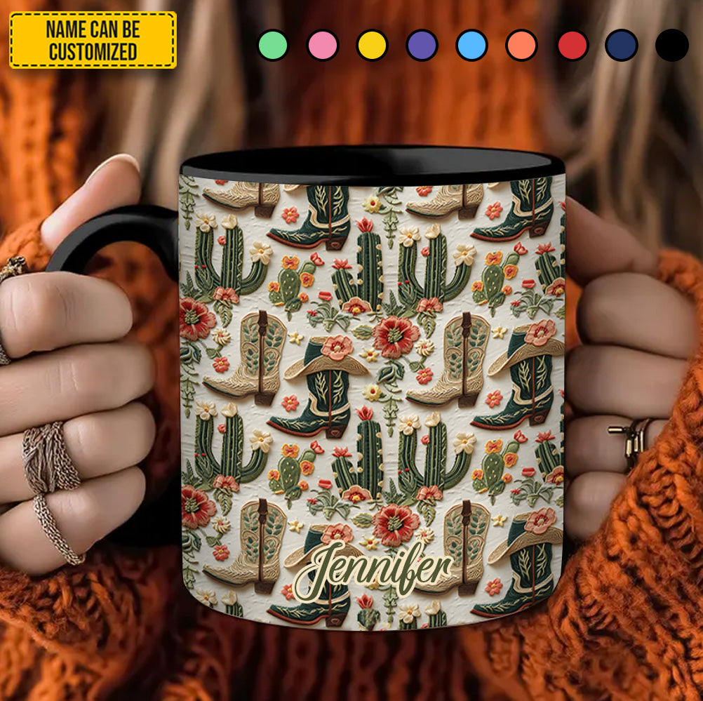 Personalized Cowgirl Accent Mug Cowgirl Boots Western Gift For Rodeo Cowgirls - Image 2