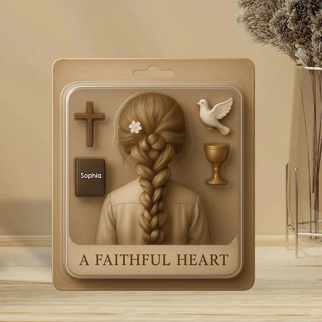 Personalized Custom Shaped Acrylic Plaque A Faithful Heart Religious Gifts For Mom - Image 3