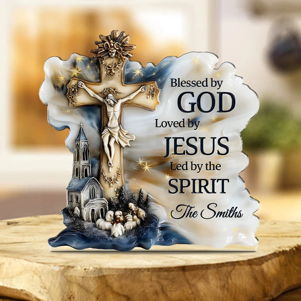 Personalized Custom Shaped Acrylic Plaque Blessed By God Great Christian Gifts - Image 2
