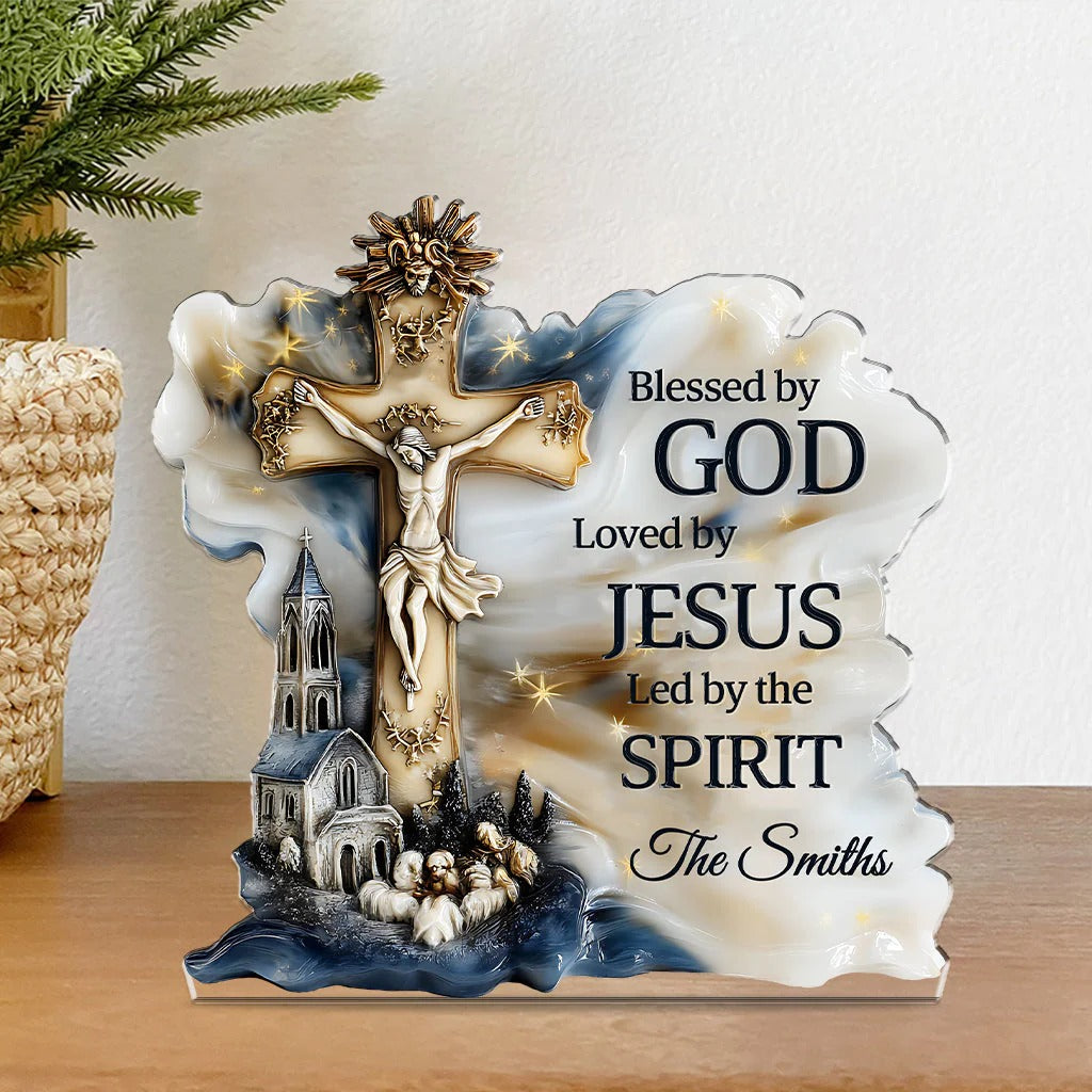 Personalized Custom Shaped Acrylic Plaque Blessed By God Great Christian Gifts - Image 3