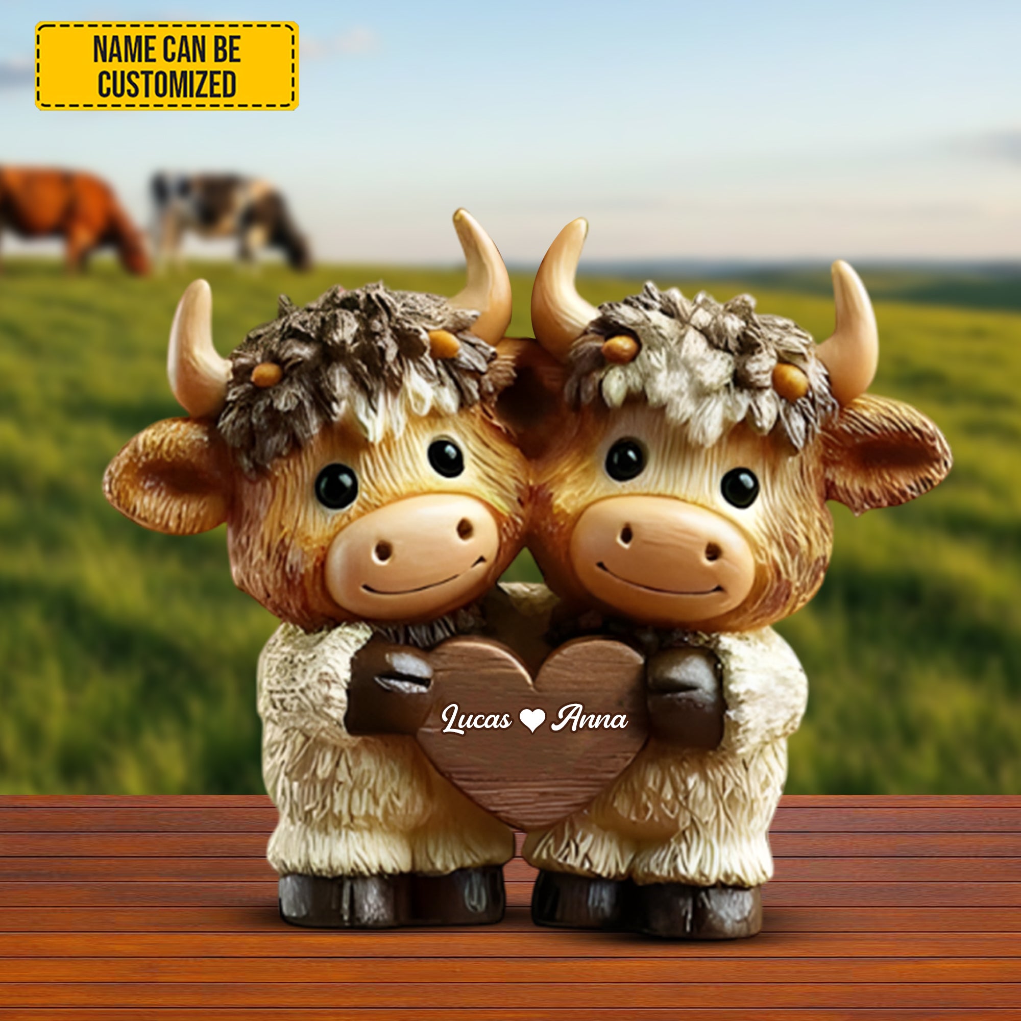 Personalized Custom Shaped Acrylic Plaque Cute Highland Cow Couple Gifts For Couples Who Have Everything - Image 2