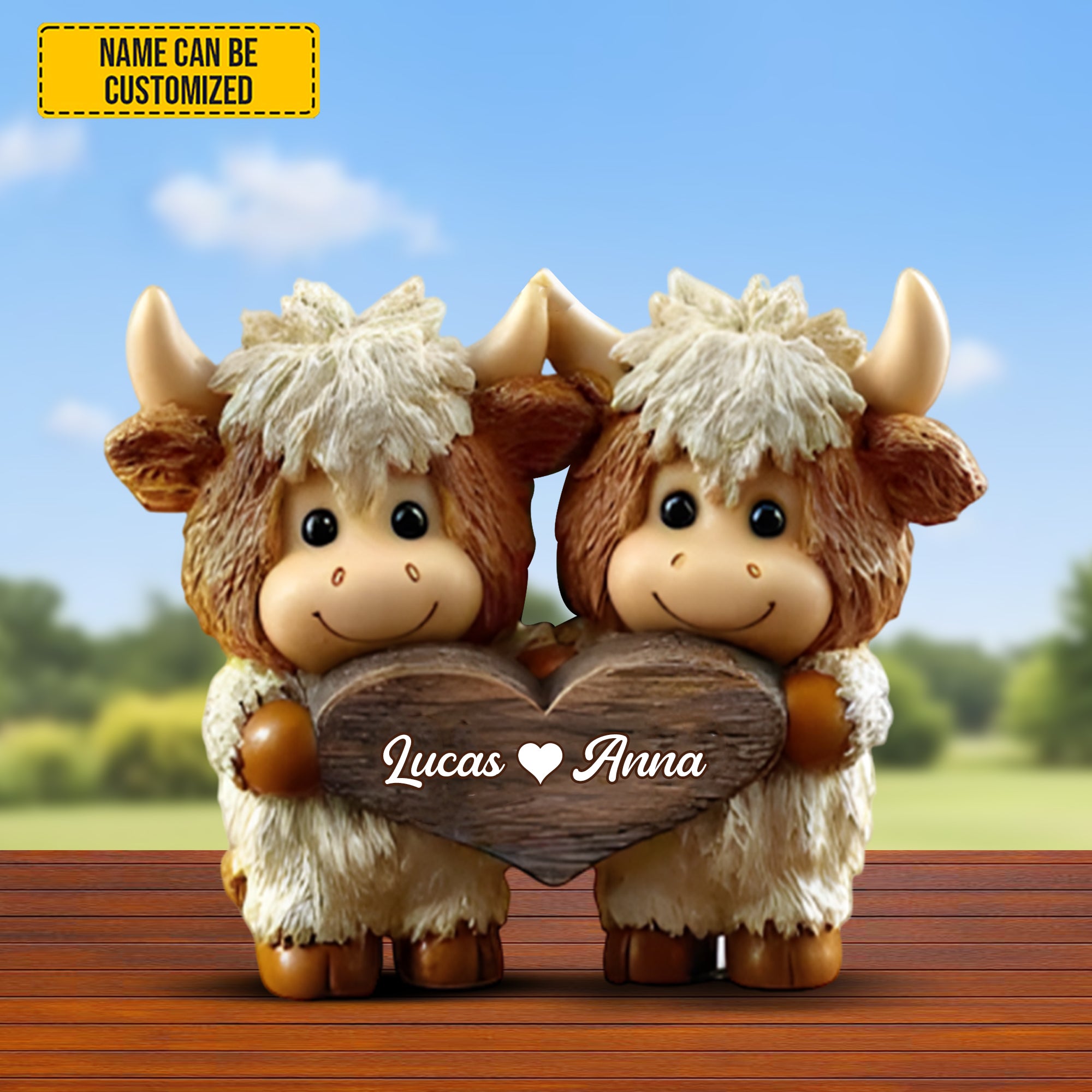 Personalized Custom Shaped Acrylic Plaque Cute Highland Cow Couple Gifts For Couples Who Have Everything - Image 3
