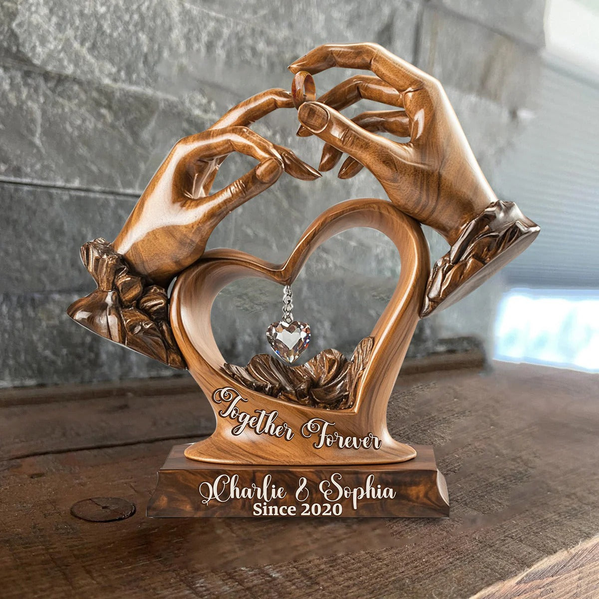 Personalized Custom Shaped Acrylic Plaque Engagement Wedding Anniversary Gift Ideas For Couples - Image 3