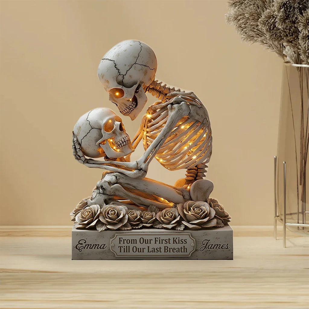 Personalized Custom Shaped Acrylic Plaque From Our First Kiss Till Our Last Breath Presents For Couples - Image 3
