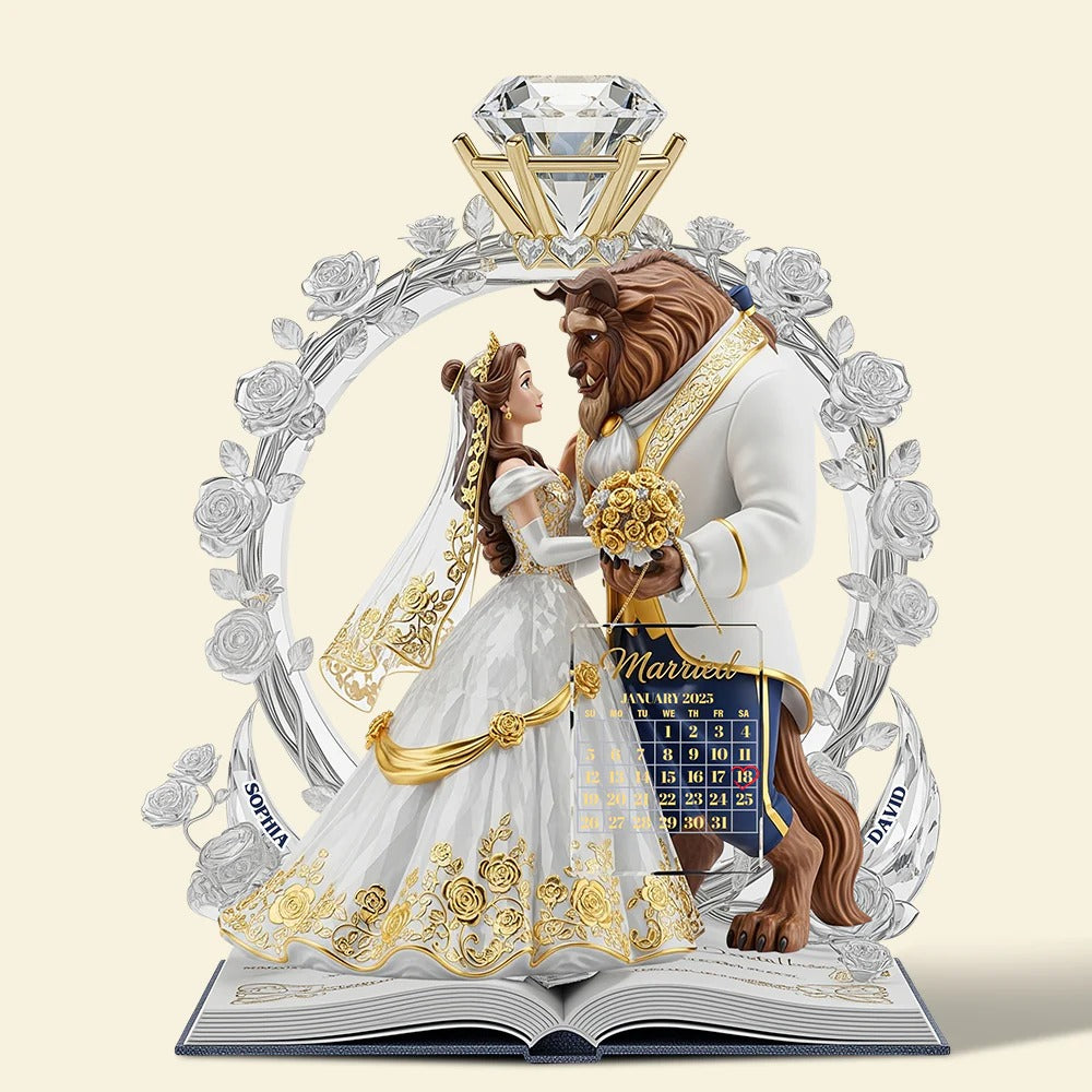 Personalized Custom Shaped Acrylic Plaque Our Fairytale Begins Good Engagement Gifts - Image 2