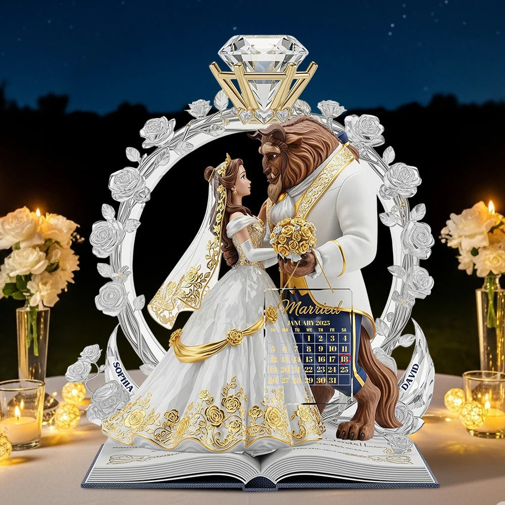Personalized Custom Shaped Acrylic Plaque Our Fairytale Begins Good Engagement Gifts