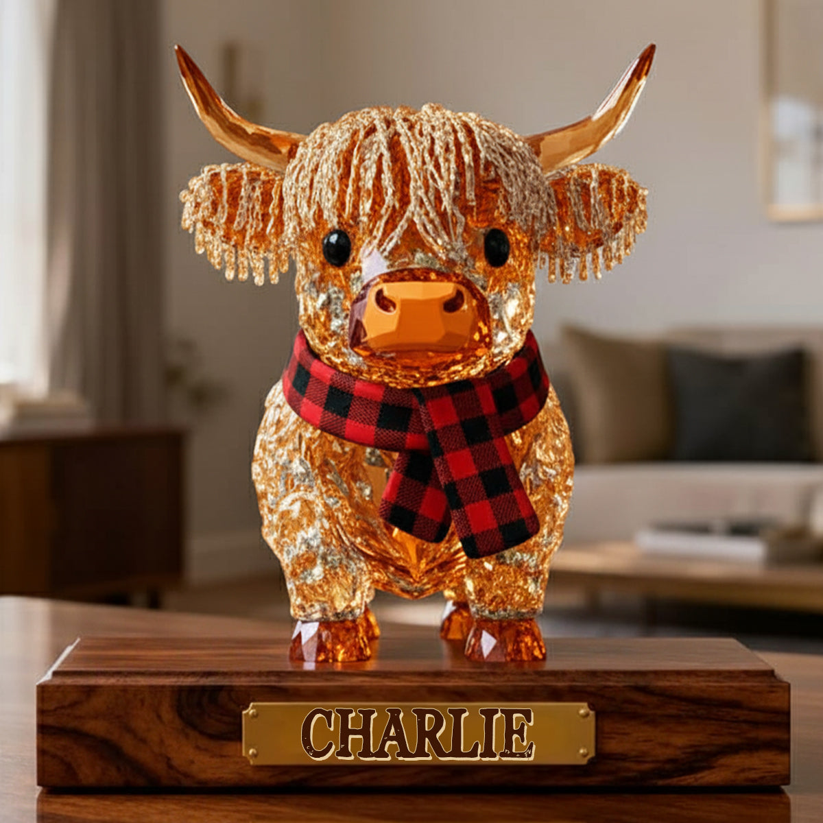 Personalized Cute Highland Cow Custom Shaped Acrylic Plaque Gifts for Highland Cow Lover For Her