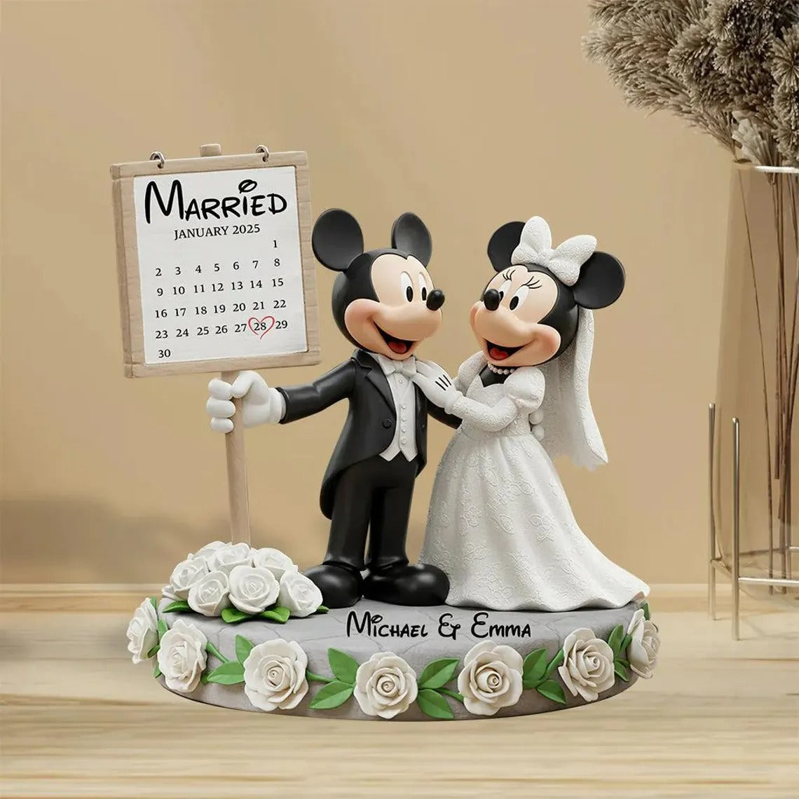 Personalized Cute Mouse Couple Custom Shaped Acrylic Plaque Unique Gifts For Couples - Image 3