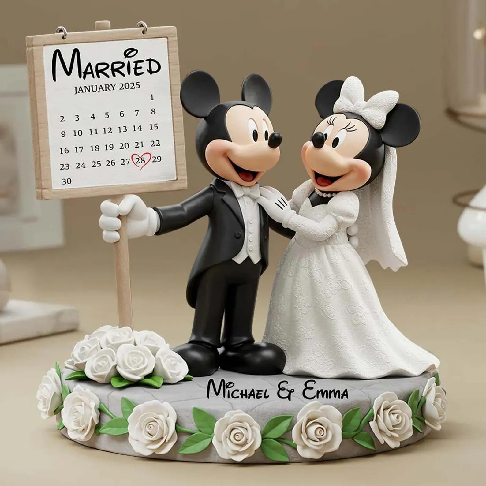 Personalized Cute Mouse Couple Custom Shaped Acrylic Plaque Unique Gifts For Couples