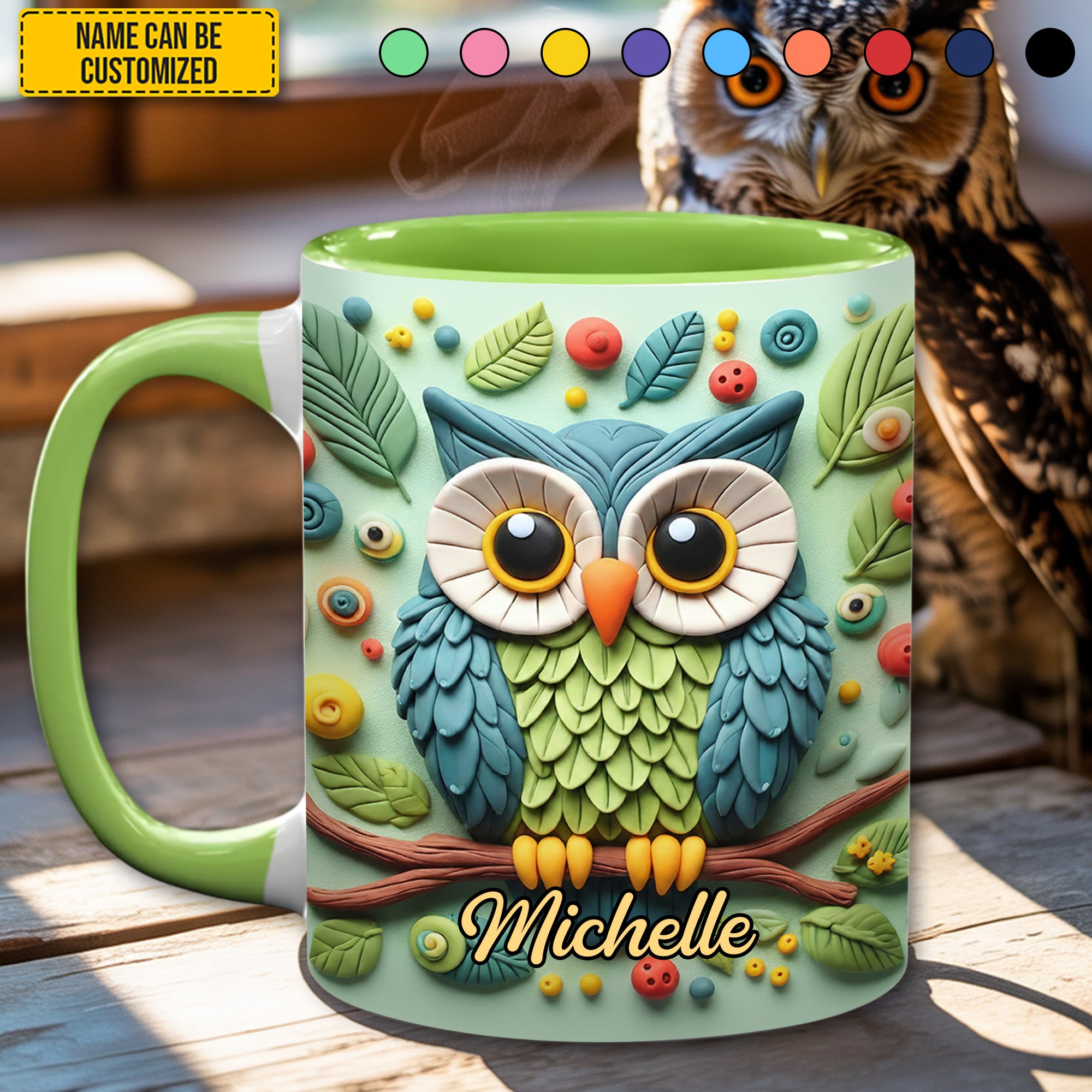 Personalized Cute Owl Accent Mug Owl Gifts For Him Her
