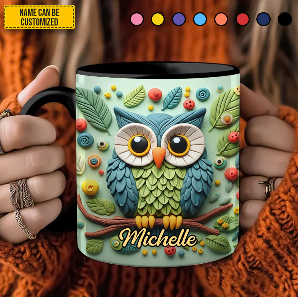 Personalized Cute Owl Accent Mug Owl Gifts For Him Her - Image 4