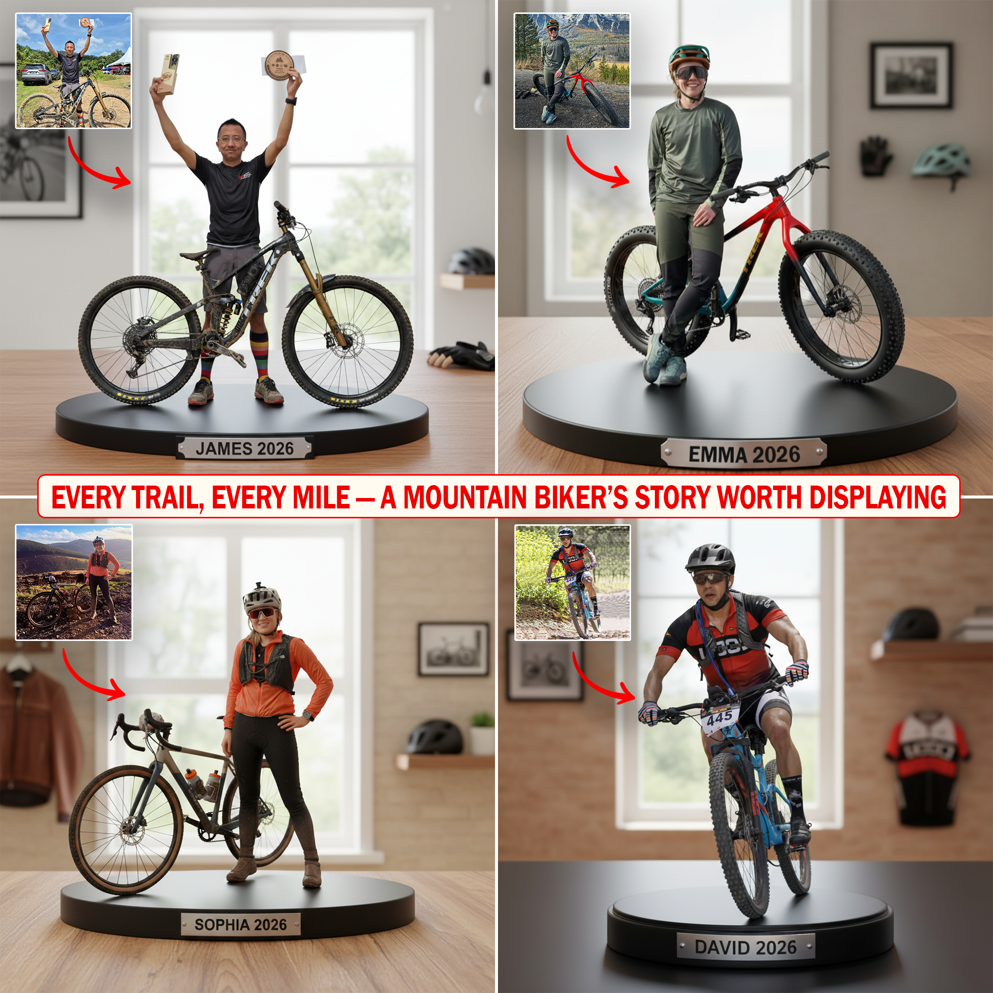Personalized Cycling Acrylic Plaque Miles On Display Great Gifts For Bikers