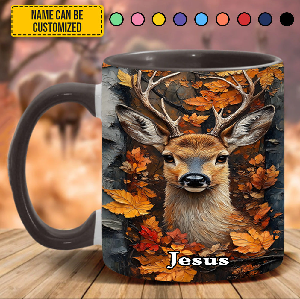 Personalized Deer Accent Mug Autumn Stag Deer Themed Gifts For Him - Image 7