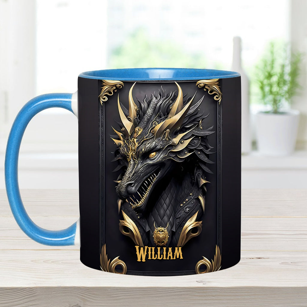 Personalized Dragon Accent Mug Black Dragon Dragon Gifts For Men - Image 12
