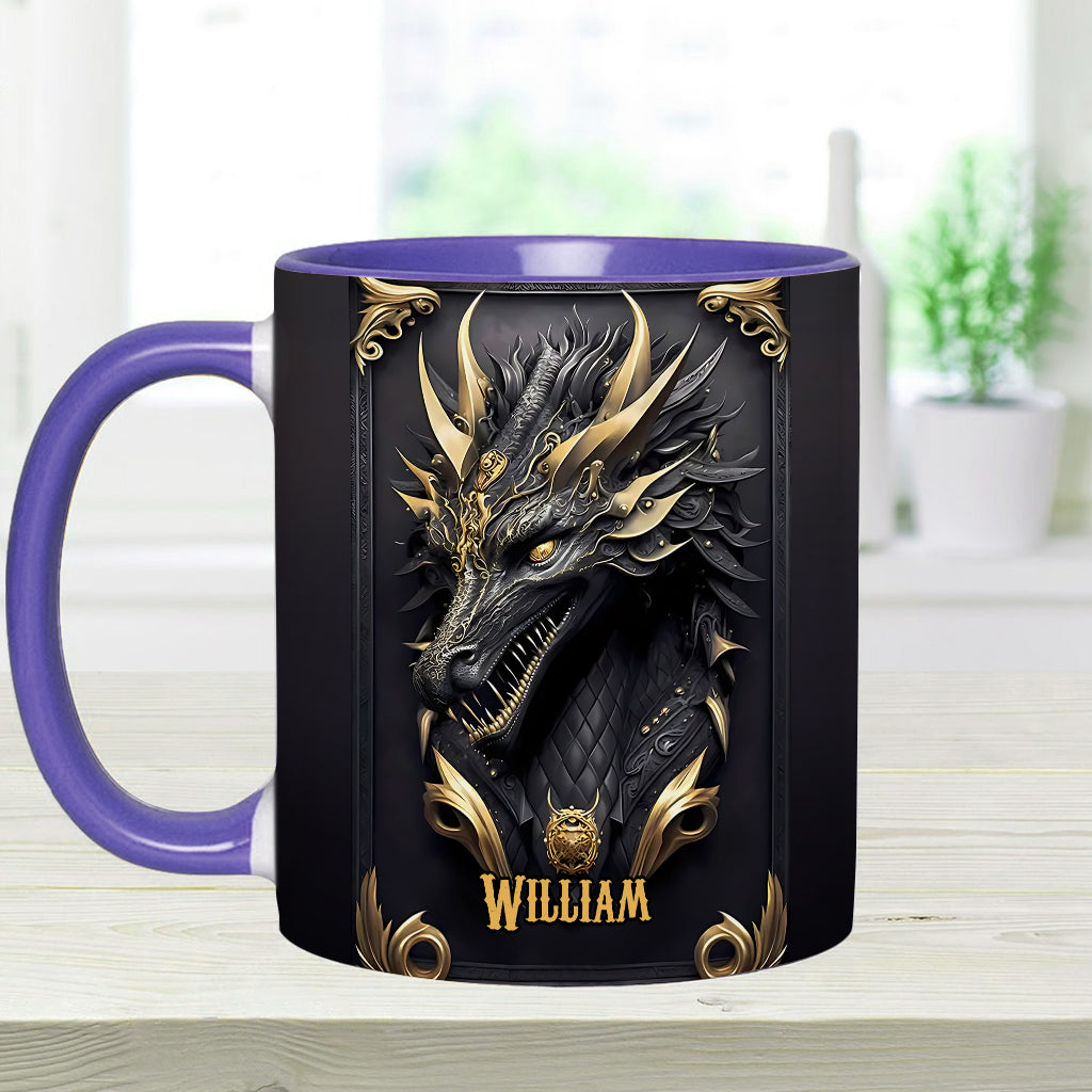 Personalized Dragon Accent Mug Black Dragon Dragon Gifts For Men - Image 7