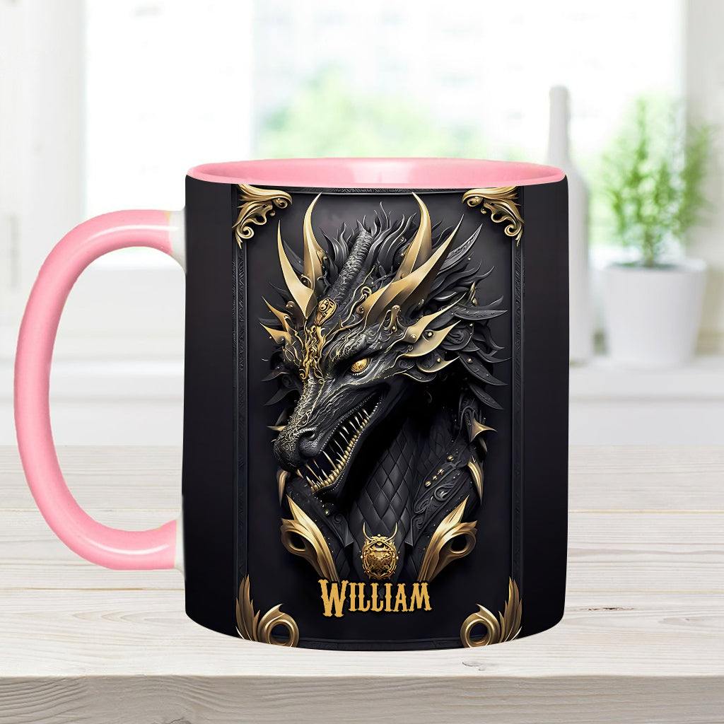 Personalized Dragon Accent Mug Black Dragon Dragon Gifts For Men - Image 4