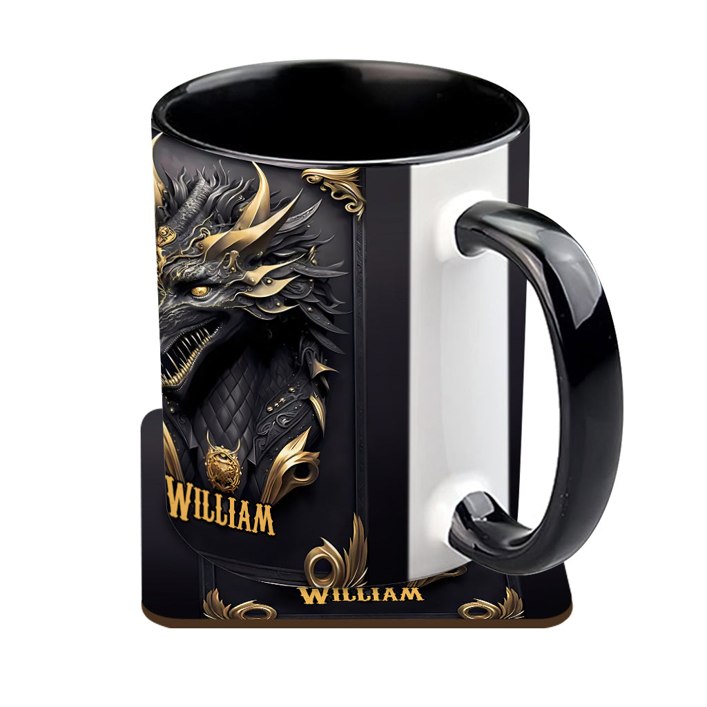 Personalized Dragon Accent Mug Black Dragon Dragon Gifts For Men - Image 3