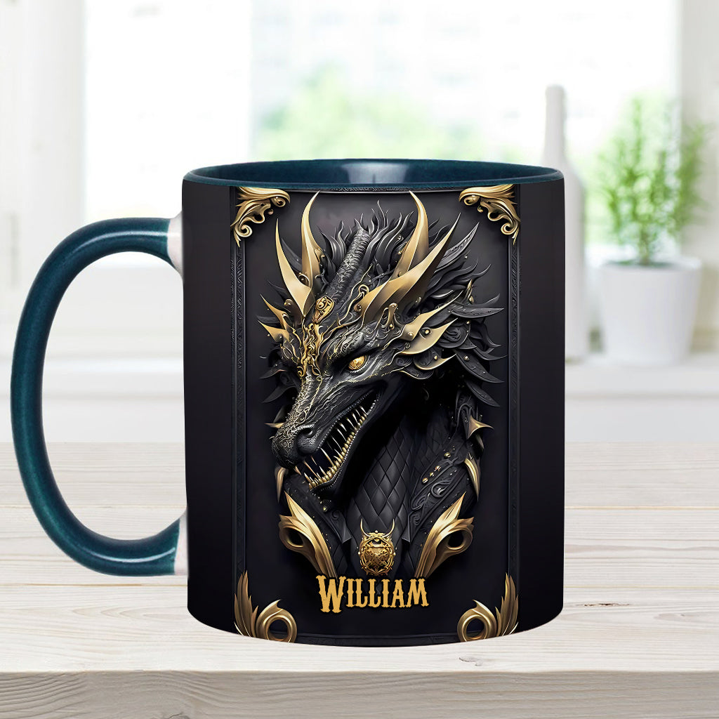 Personalized Dragon Accent Mug Black Dragon Dragon Gifts For Men - Image 8