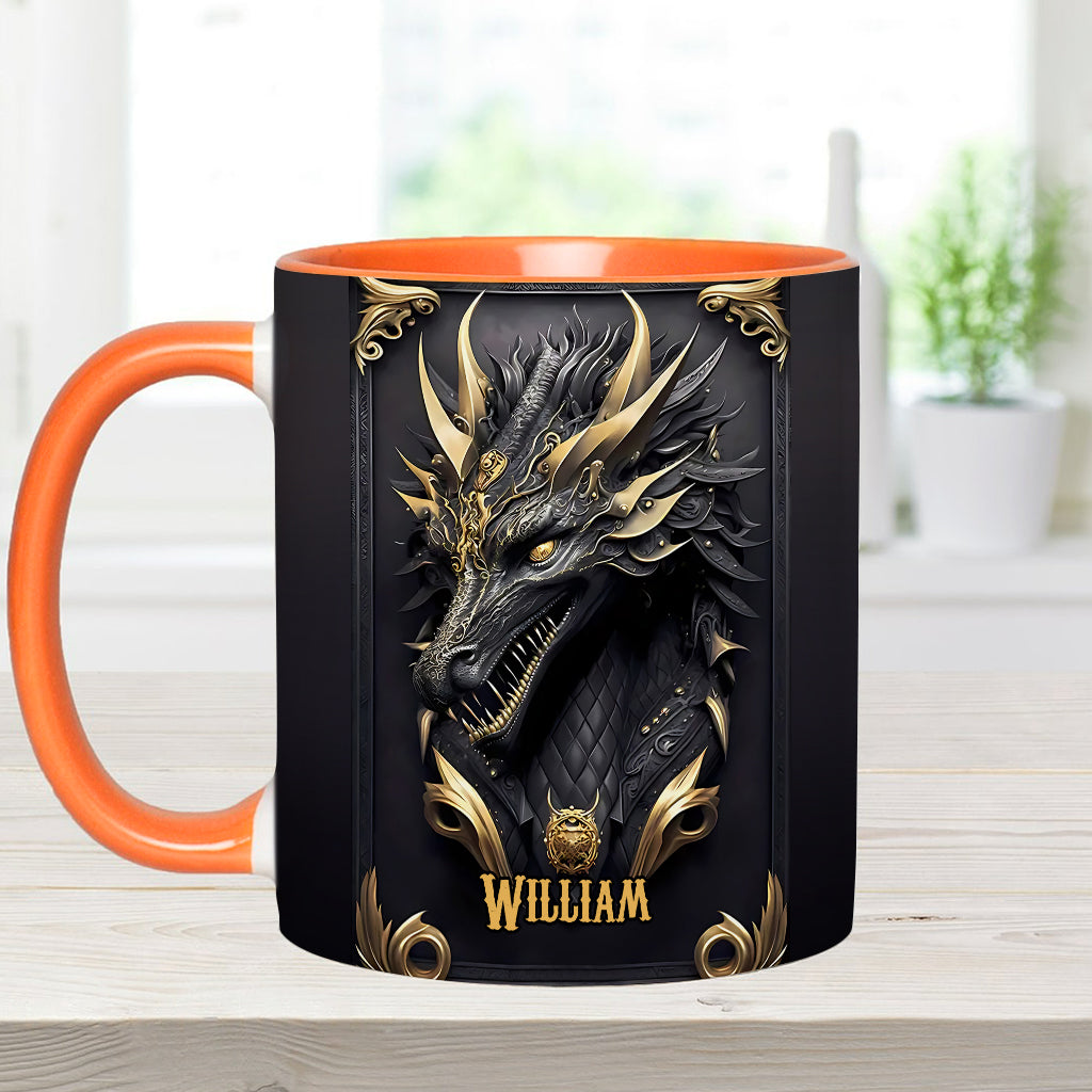 Personalized Dragon Accent Mug Black Dragon Dragon Gifts For Men - Image 5