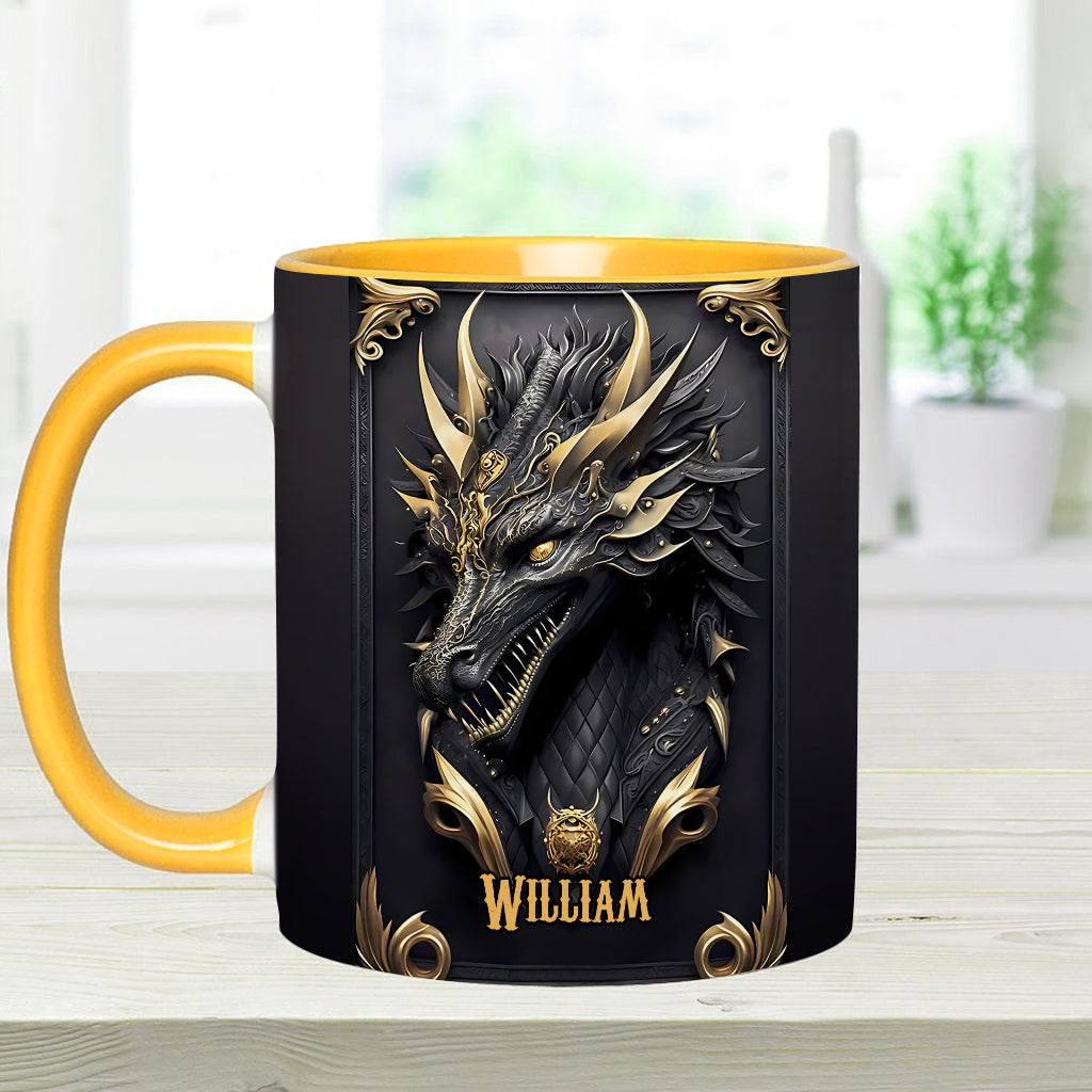Personalized Dragon Accent Mug Black Dragon Dragon Gifts For Men - Image 6